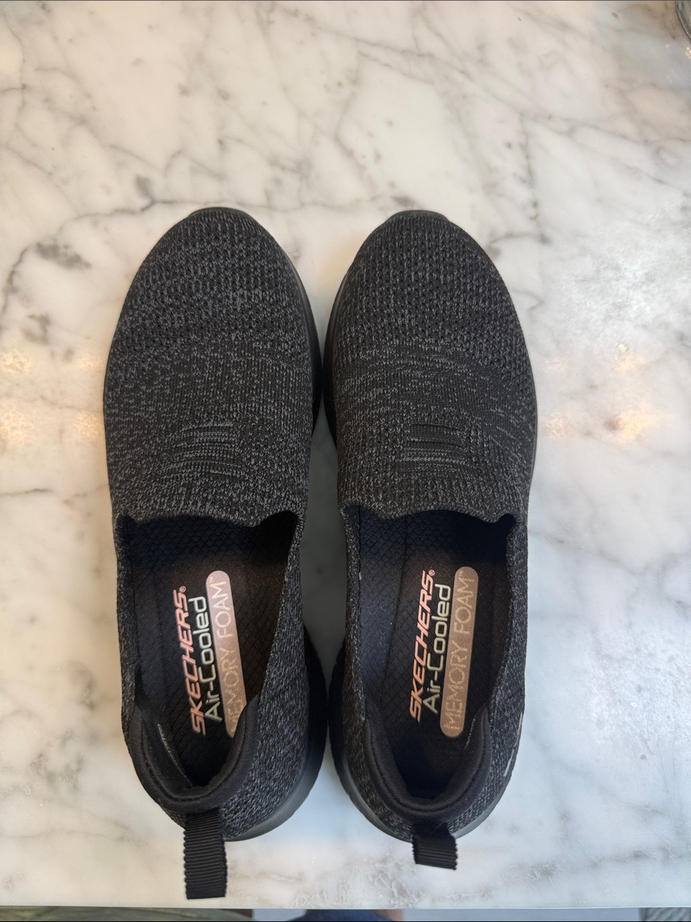 Skechers Women's Black Knit Slip-On Sneakers